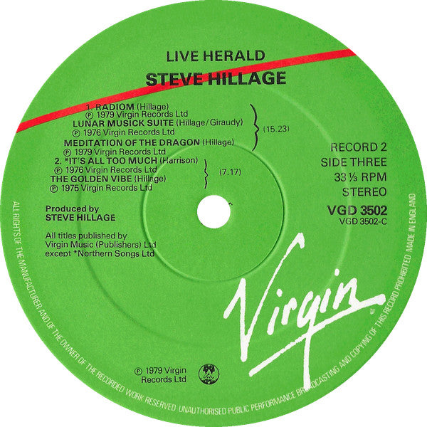 Live Herald - Steve Hillage