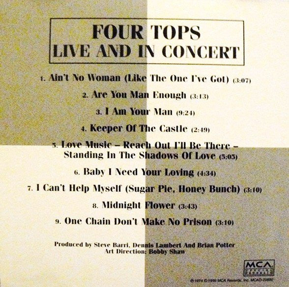 Live And In Concert - Four Tops