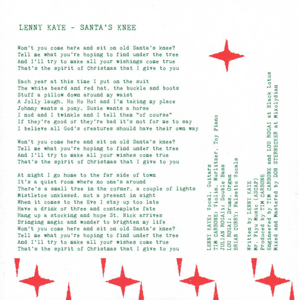 Santa's Knee / Gathering Song - Lenny Kaye, Cedar Sparks