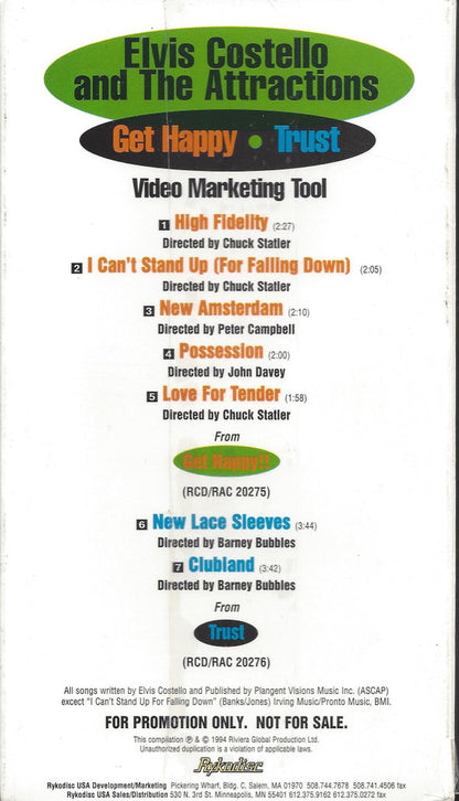 Get Happy Trust Video Marketing Tool VHS - Elvis Costello