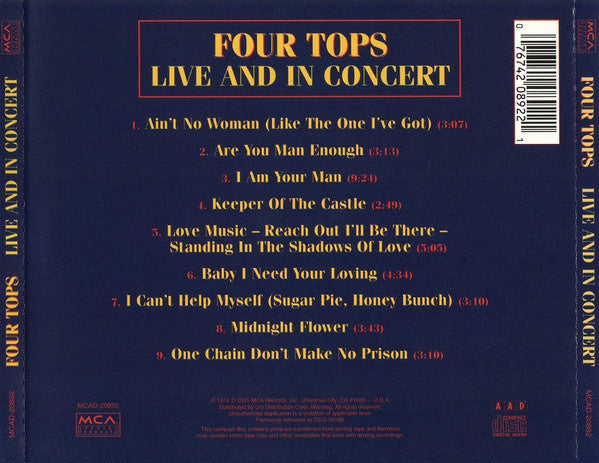 Live And In Concert - Four Tops