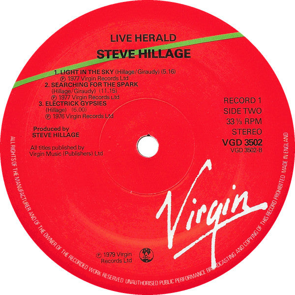 Live Herald - Steve Hillage