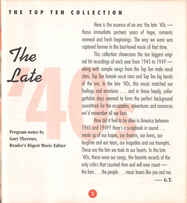 The Top Ten Collection: The Late '40s - Various