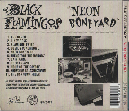 Neon Boneyard - Black Flamingos