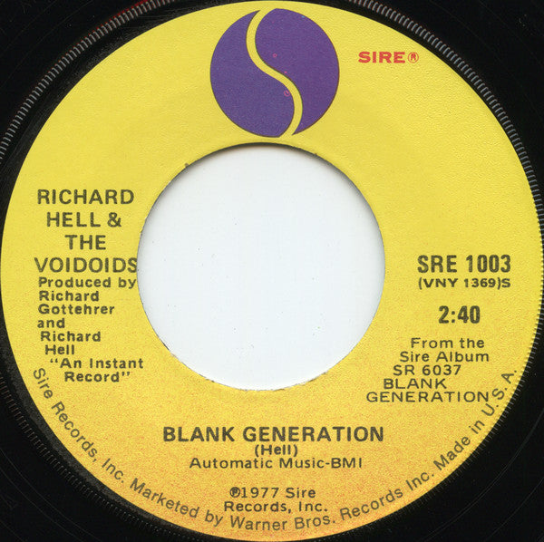 Blank Generation / Love Comes In Spurts - Richard Hell + The Voidoids*