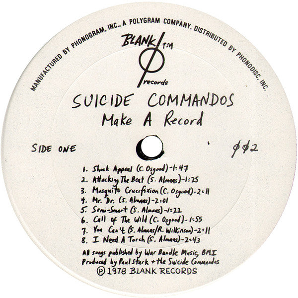 The Suicide Commandos ‎– Make A Record