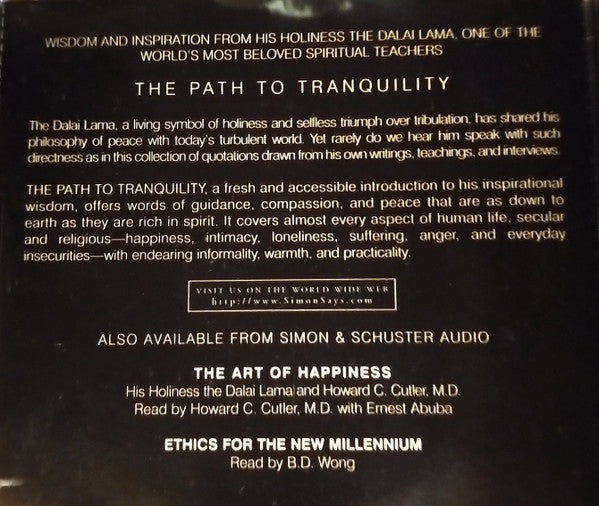 His Holiness The 14th Dalai Lama Tenzin Gyatso , Read By Laurie Anderson, Robert A.F. Thurman, B.D. Wong ‎– The Path To Tranquility