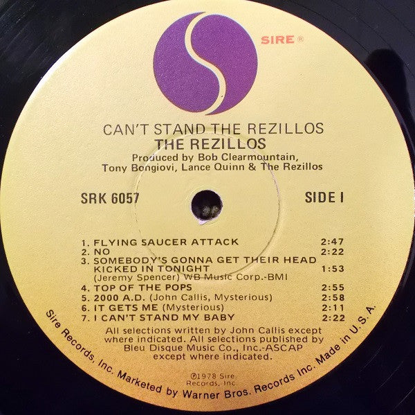 The Rezillos ‎– Can't Stand The Rezillos