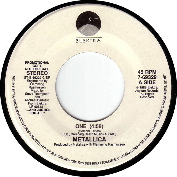 Metallica sold One 45 rpm