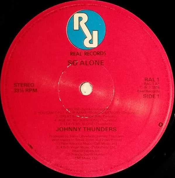 Johnny Thunders ‎– So Alone