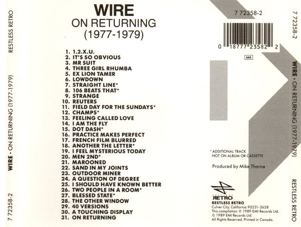 Wire ‎– On Returning (1977-1979)